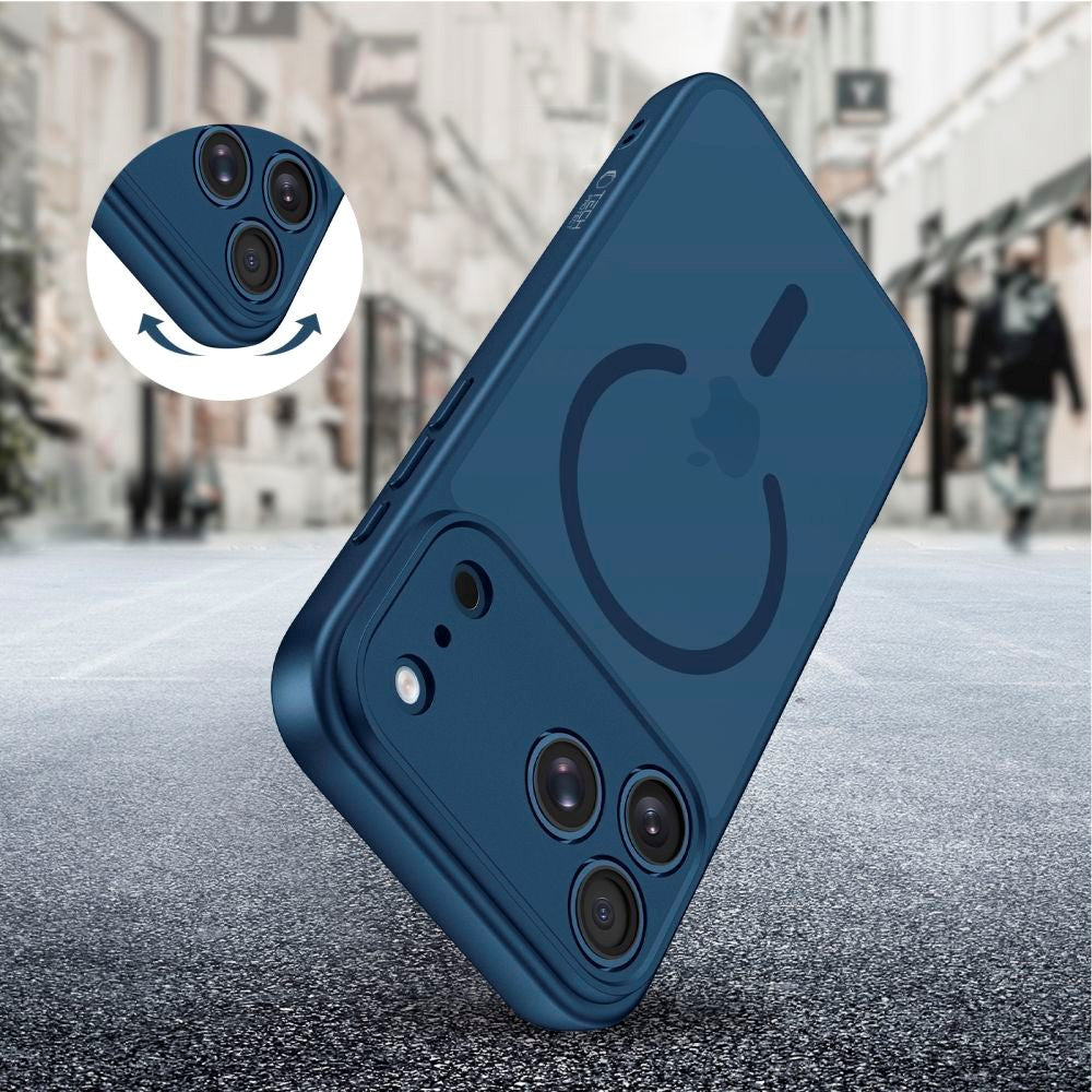 iPhone 17 Pro Max Tech-Protect BasicMag Hybrid Skal - MagSafe Kompatibel - Matt Blå