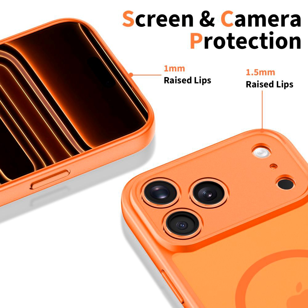 iPhone 17 Pro Max Tech-Protect BasicMag Hybrid Skal - MagSafe Kompatibel - Matt Orange