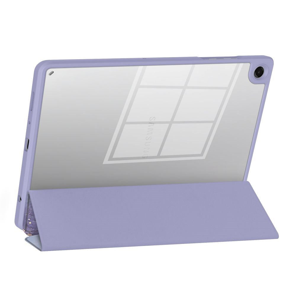 Samsung Galaxy Tab A11+ (Plus) / A9+ (Plus) Tech-Protect SC Pen Hybrid Fodral m. Stylus Hållare- Lila Marble / Genomskinlig