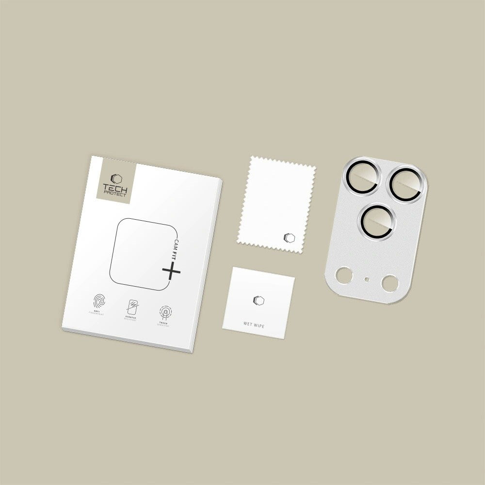 iPhone 17 Pro Tech-Protect Cam Fit+ Kameralinsskyddsglas - Silver