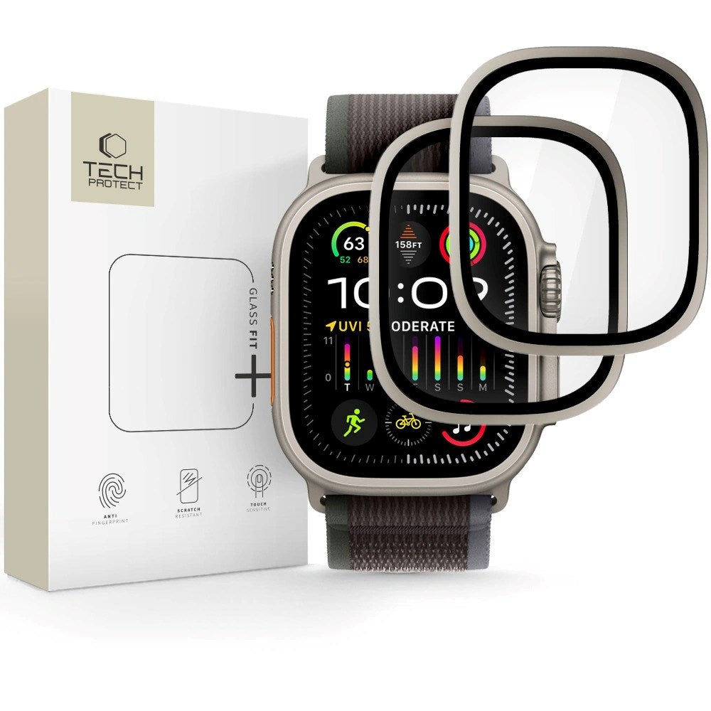 Apple Watch Ultra 3 / 2 / 1 (49 mm) Tech-Protect Skyddsglas - 2 st. - Titangrå