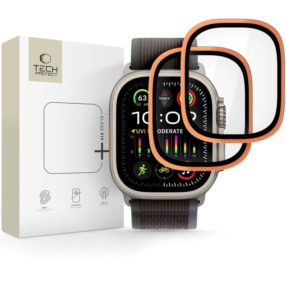 Apple Watch Ultra 3 / 2 / 1 (49 mm) Tech-Protect Skyddsglas - 2 st. - Cosmic Orange
