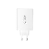 Tech-Protect 120W GaN Väggladdare m. 1 x USB-A & 3 x USB-C – Vit