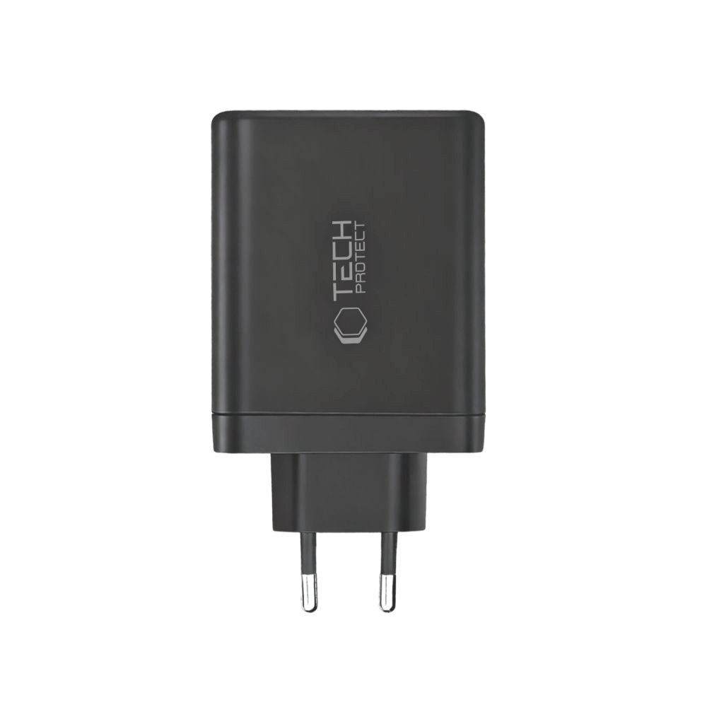 Tech-Protect 120W GaN Väggladdare m. 1 x USB-A & 3 x USB-C – Svart