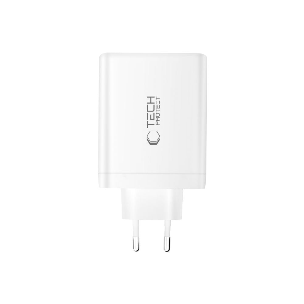 Tech-Protect 140W GaN Väggladdare m. 1 x USB-A & 3 x USB-C – Vit