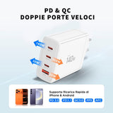 Tech-Protect 140W GaN Väggladdare m. 1 x USB-A & 3 x USB-C – Vit