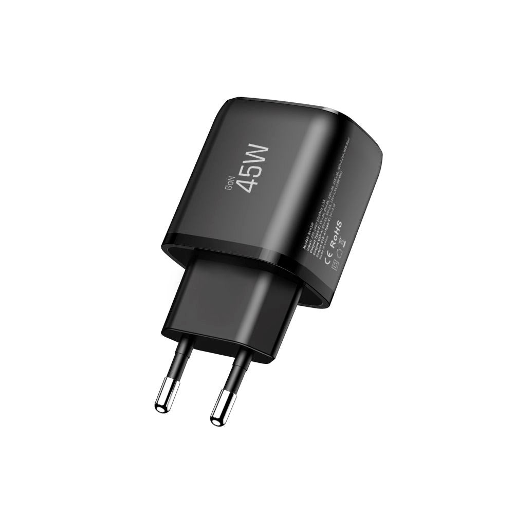 Tech-Protect 45W Väggladdare m. 1 x USB-C & 1 x USB-A - Svart
