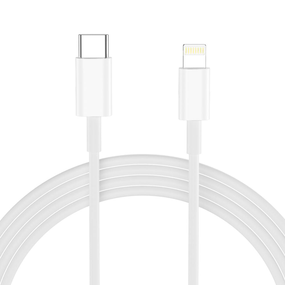 Tech-Protect 45W Väggladdare m. Lightning Kabel - 1 x USB-C & 1 x USB-A - Vit