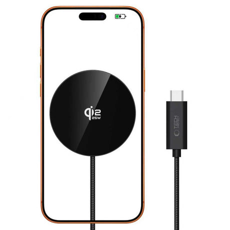 Tech-Protect 25W Qi2 Magnetisk Trådlös Laddare - MagSafe Kompatibel - Svart