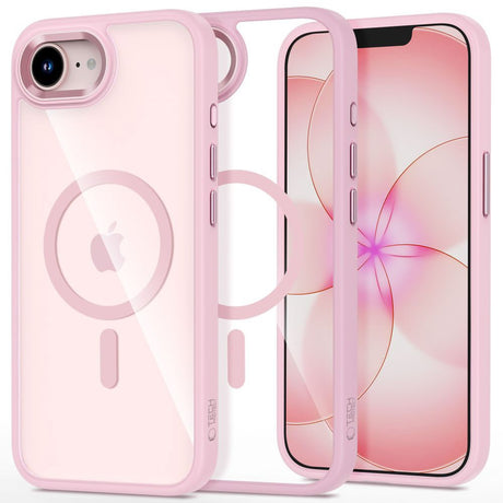 iPhone 17e / 16e Tech-Protect MagMat Skal - MagSafe Kompatibel - Genomskinlig / Rosa