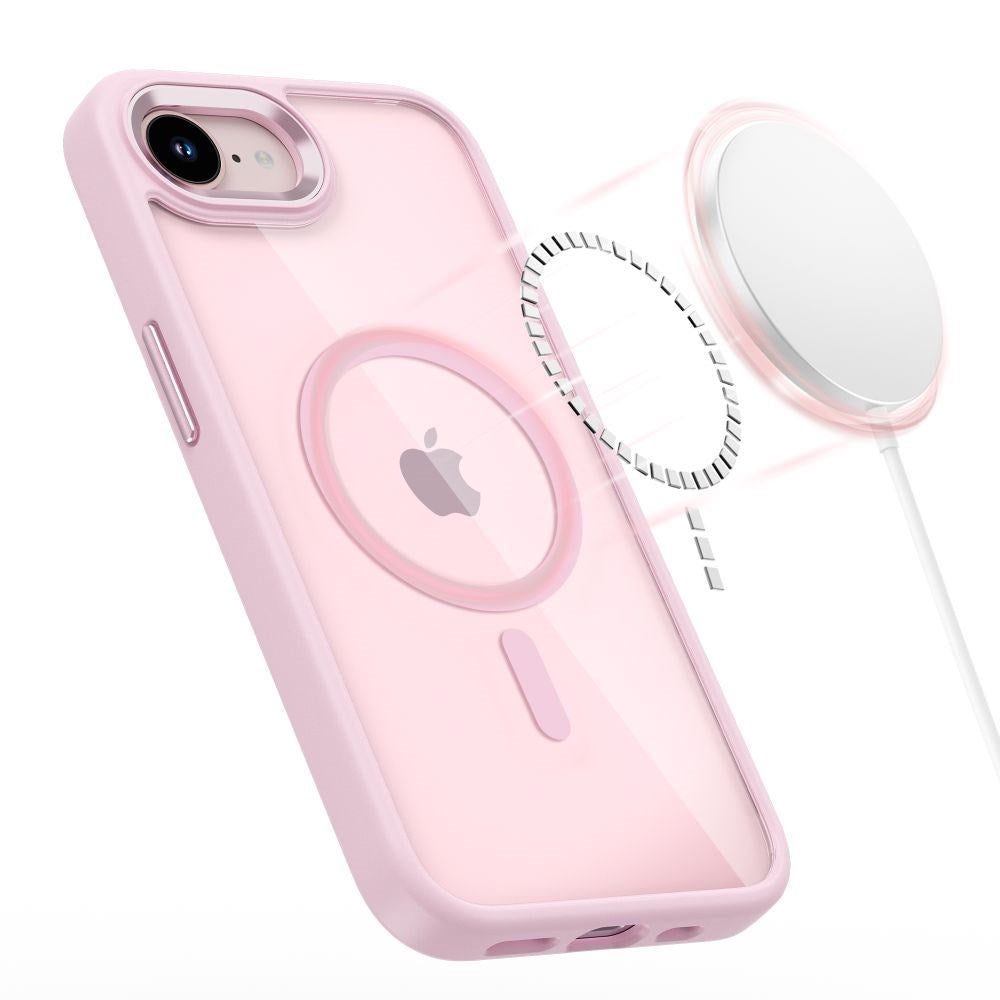 iPhone 17e / 16e Tech-Protect MagMat Skal - MagSafe Kompatibel - Genomskinlig / Rosa