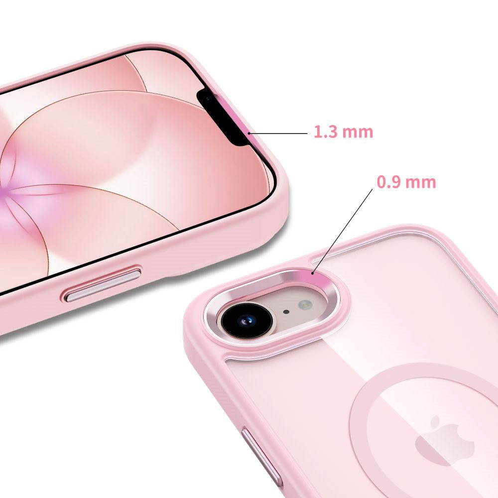 iPhone 17e / 16e Tech-Protect MagMat Skal - MagSafe Kompatibel - Genomskinlig / Rosa