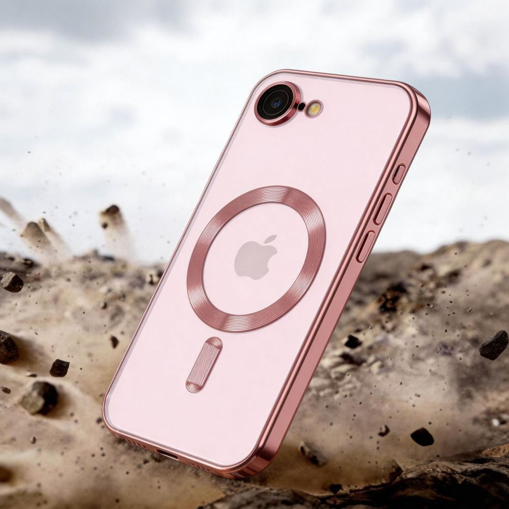 iPhone 17e / 16e Tech-Protect MagFlex Skal - MagSafe Kompatibel - Genomskinlig / Rose Gold