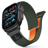 Apple Watch (44/SE/45/46/49Mm) Tech-Protect Nylon Elite Armband - Grön / Orange