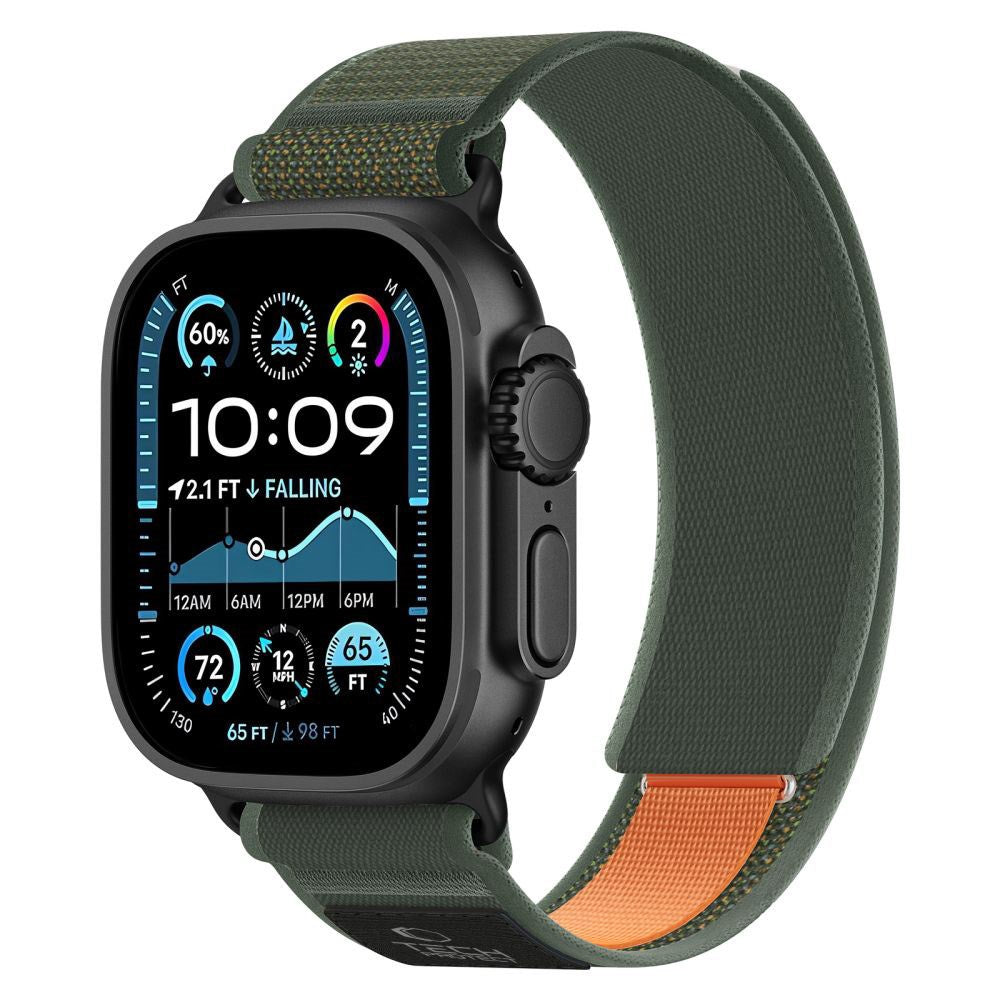 Apple Watch (44/SE/45/46/49Mm) Tech-Protect Nylon Elite Armband - Grön / Orange