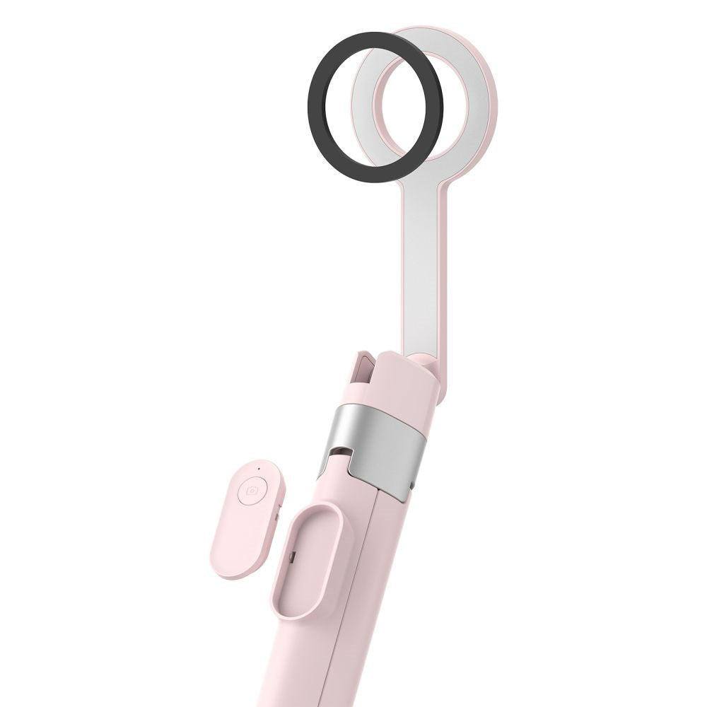 Tech-Protect L10S Bluetooth Tripod Selfie Stick – MagSafe Kompatibel – Rosa / Silver