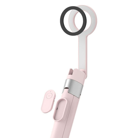 Tech-Protect L10S Bluetooth Tripod Selfie Stick – MagSafe Kompatibel – Rosa / Silver
