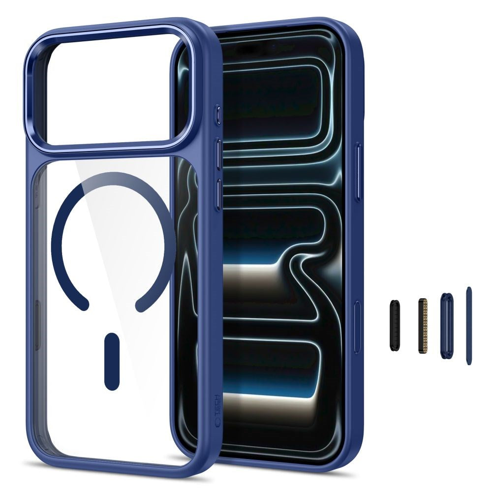 iPhone 18 Pro / 17 Pro Tech-Protect MagMat Skal - MagSafe Kompatibel - Genomskinlig / Blå