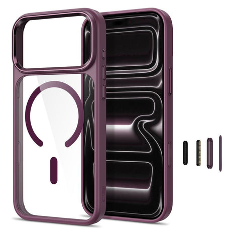 iPhone 18 Pro Max / 17 Pro Max Tech-Protect MagMat Skal - MagSafe Kompatibel - Genomskinlig / Röd
