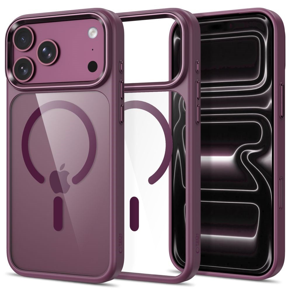 iPhone 18 Pro Max / 17 Pro Max Tech-Protect MagMat Skal - MagSafe Kompatibel - Genomskinlig / Röd
