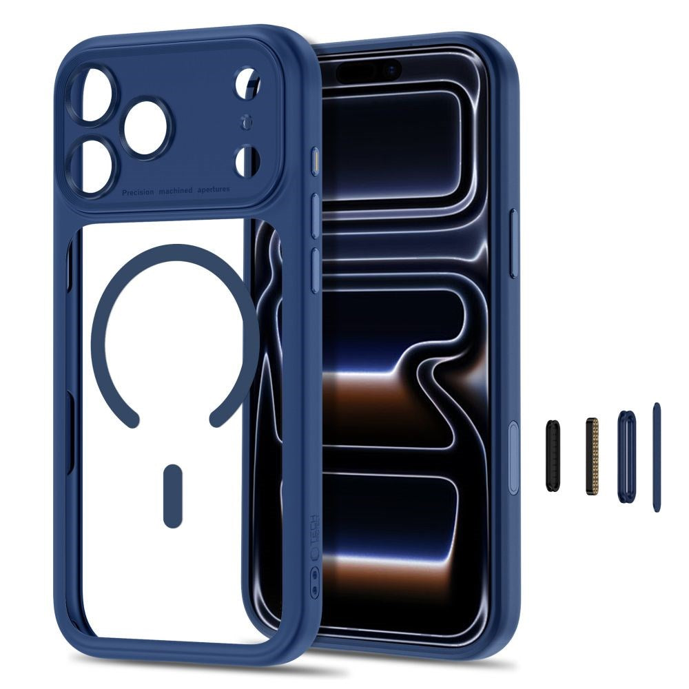 iPhone 18 Pro Max / 17 Pro Max Tech-Protect MagPeak Skal - MagSafe Kompatibel - Mörkblå / Transparent