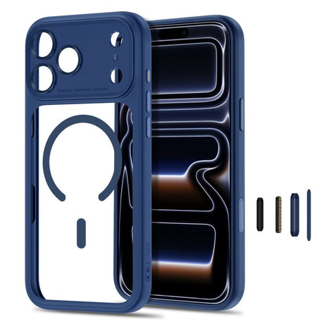 iPhone 18 Pro / 17 Pro Tech-Protect MagPeak Skal - MagSafe Kompatibel - Mörkblå / Transparent
