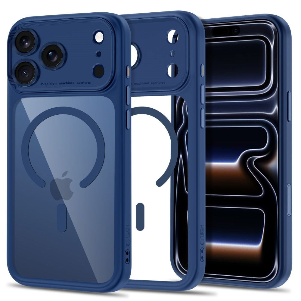 iPhone 18 Pro / 17 Pro Tech-Protect MagPeak Skal - MagSafe Kompatibel - Mörkblå / Transparent