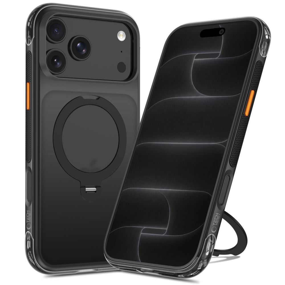 iPhone 18 Pro / 17 Pro Tech-Protect MagAir Stand Skal med Kickstand - MagSafe Kompatibel - Matt Svart