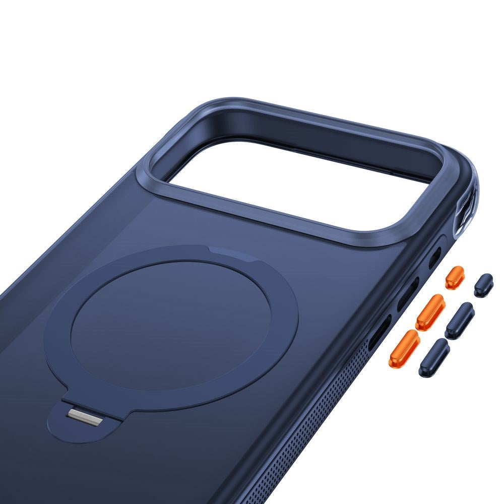 iPhone 18 Pro / 17 Pro Tech-Protect MagAir Stand Skal med Kickstand - MagSafe Kompatibel - Matt Blå
