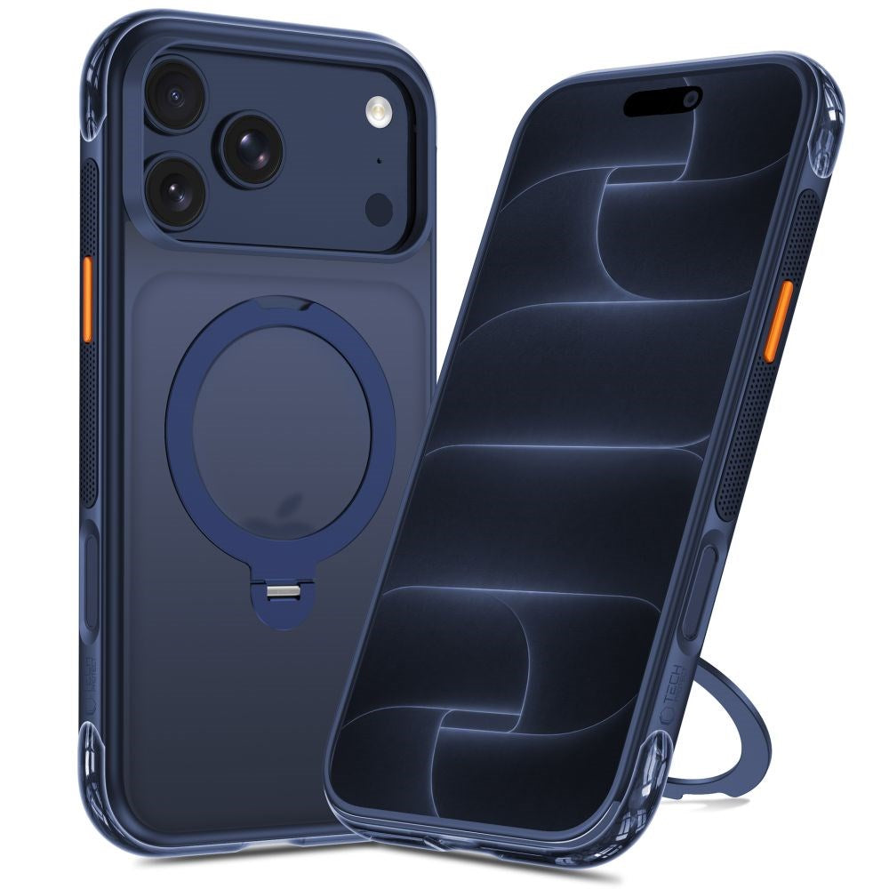 iPhone 18 Pro Max / 17 Pro Max Tech-Protect MagAir Skal m. Kickstand - MagSafe Kompatibel - Matt Blå