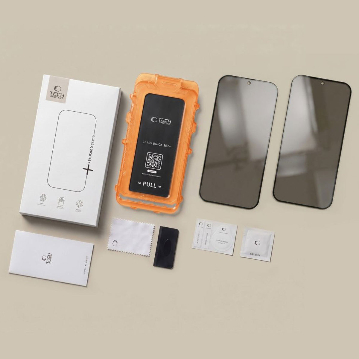 Samsung Galaxy S26 FE Tech-Protect Quick Set Spy+ Privacy Skärmskyddsglas - 2 st - Transparent