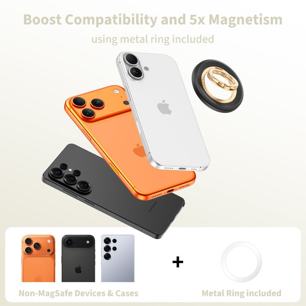 Tech-Protect Lamano Magnetisk Mobil Ring - MagSafe Kompatibel - Svart / Guld