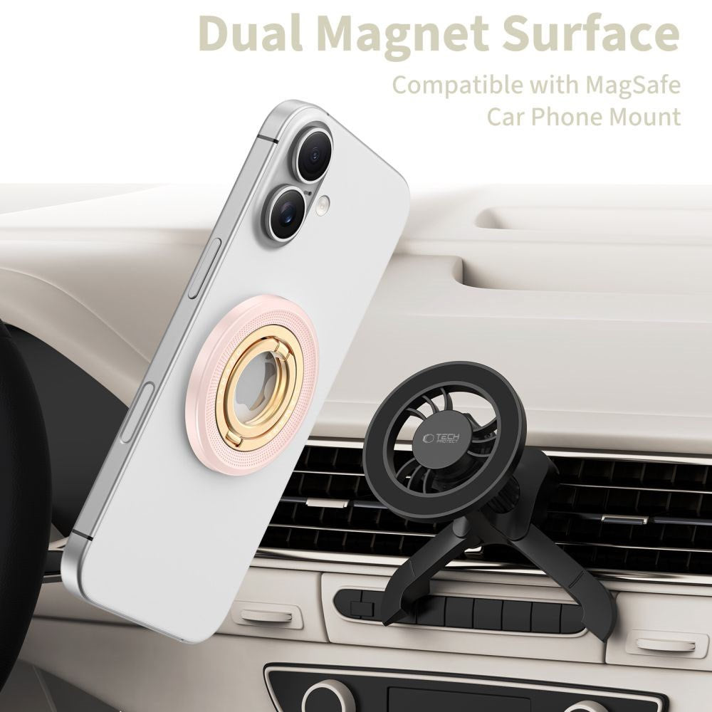Tech-Protect Lamano Magnetisk Mobil Ring - MagSafe Kompatibel - Rosa / Guld