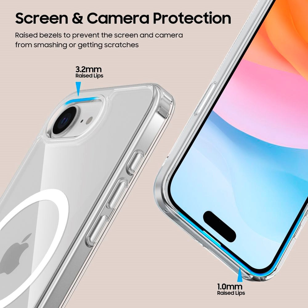 iPhone 16e Tech-Protect Flexair Hybrid Skal - MagSafe Kompatibel - Genomskinlig