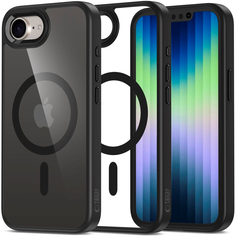 iPhone 16e Tech-Protect Magmat Skal - MagSafe Kompatibel - Genomskinlig / Svart