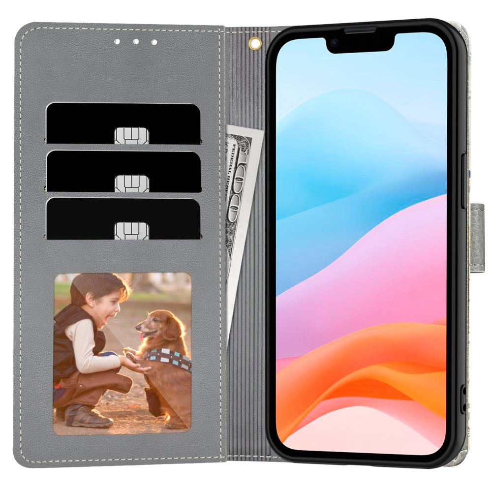 iPhone 17e / 16e Tech-Protect Wallet m. Handväska - Blomma