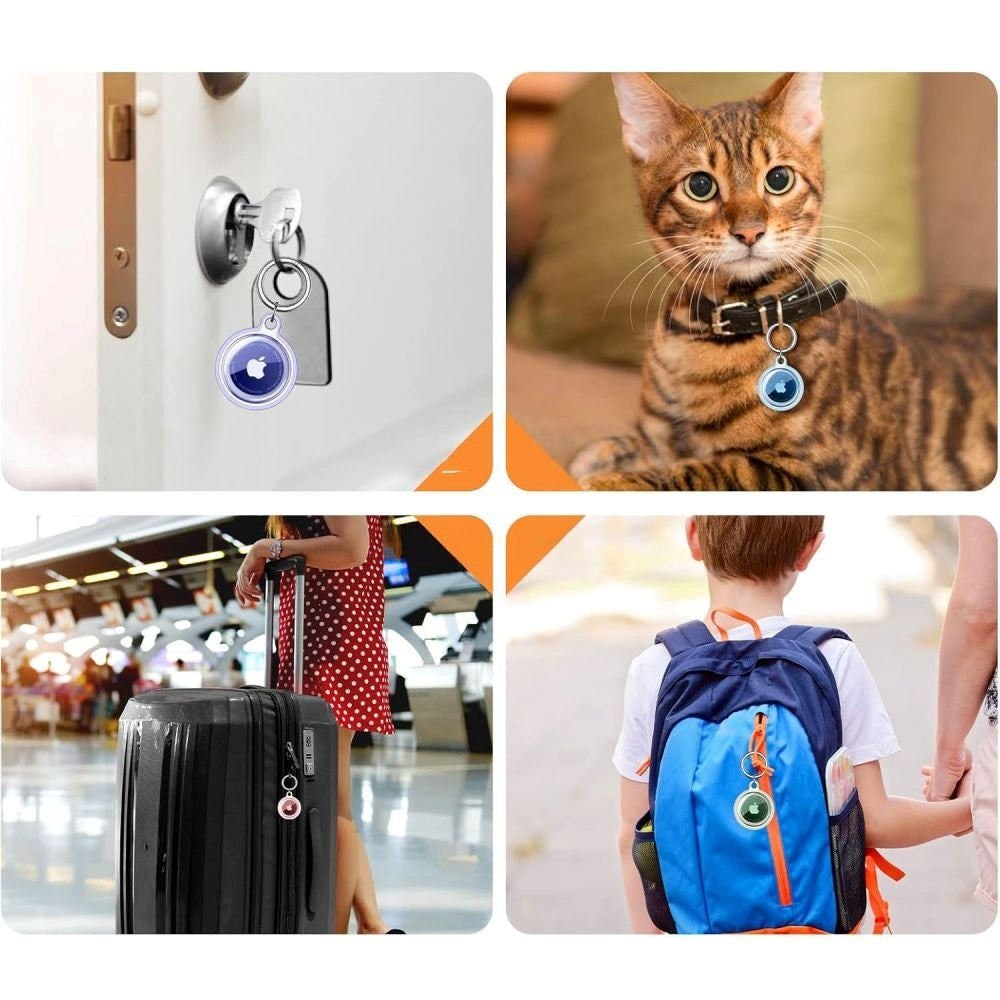 Tech-Protect AirTag 1. & 2. Gen. Icon Skal med Karbinhake - 4 st. - Genomskinlig