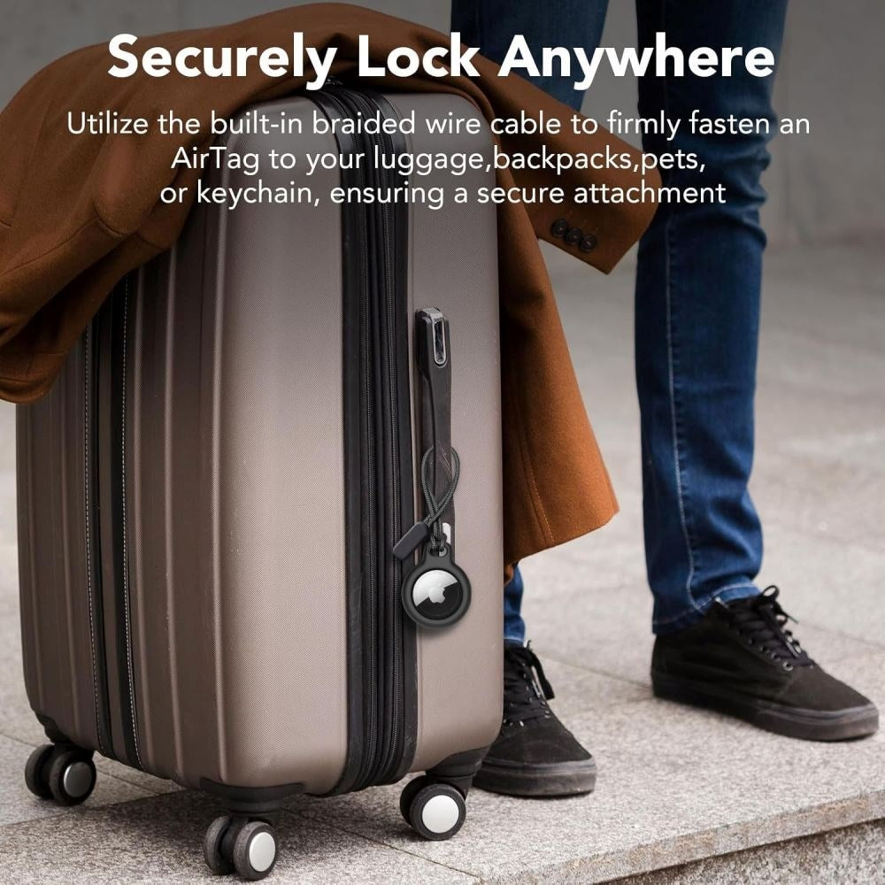 Tech-Protect Apple Airtag Rough Chain Hållare med String - 2 st. - Svart