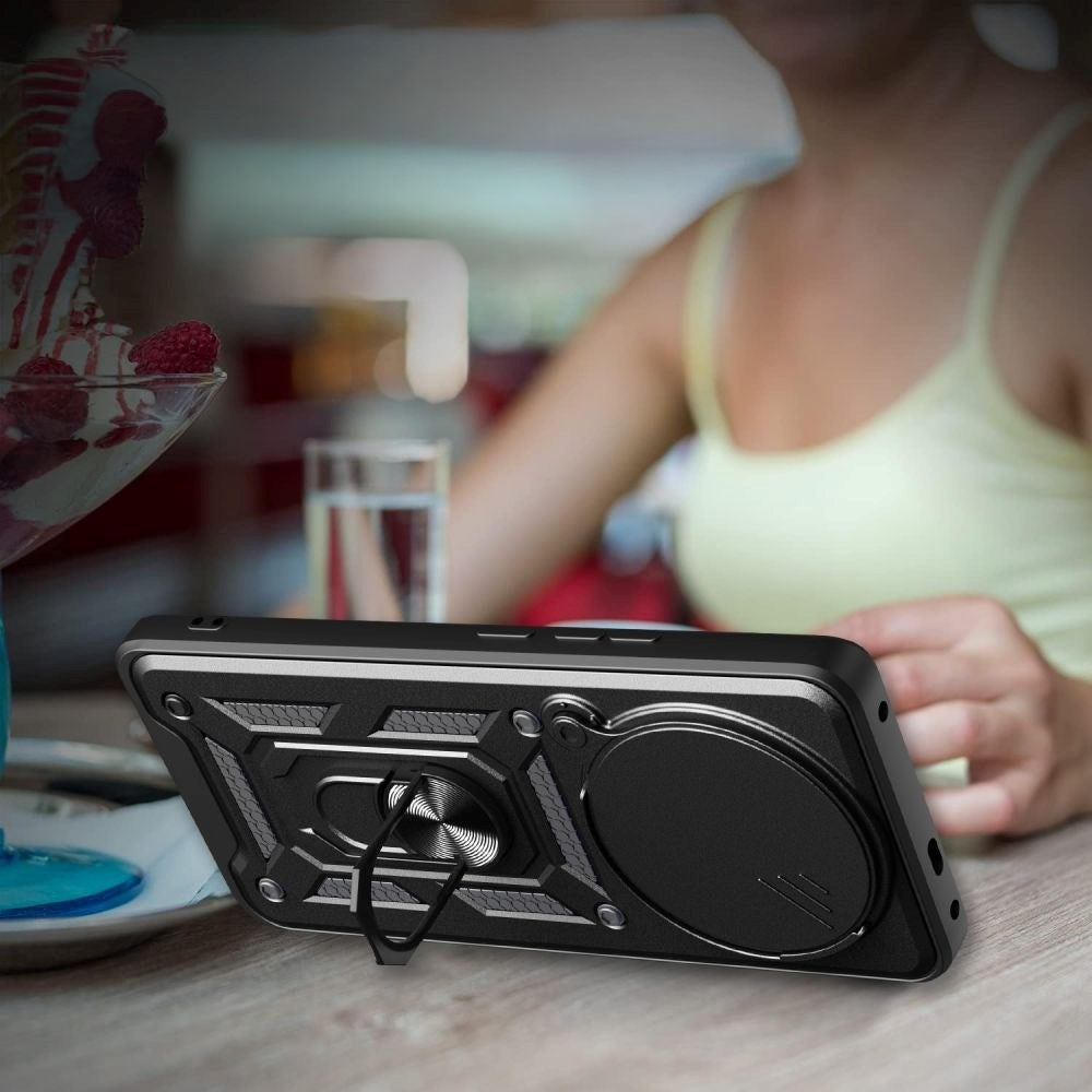 Xiaomi Redmi Note 14 Pro (5G) Tech-Protect Camshield Skal m. Magnetisk Ring & Stativfunktion - Svart