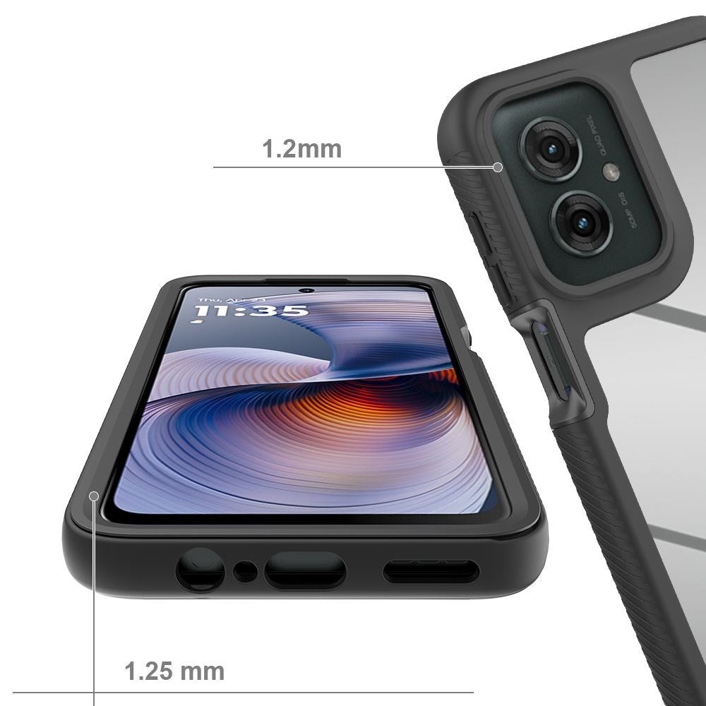 Motorola Moto G55 Tech-Protect Defense Skal m. Hybrid Glas - Genomskinlig / Svart