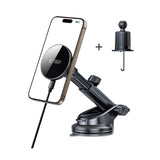 Tech-Protect 15W Magnetisk Trådlös Billaddare - Instrumentbräda & Ventilationsfäste - MagSafe Kompatibel - Svart