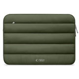Tech-Protect Fluffy MacBook / Laptop 15-16" (27 x 38 cm) Sleeve med Extra Blixtlåsficka - Mörkgrön