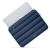 Tech-Protect Fluffy MacBook / Laptop 15-16" (27 x 38 cm) Sleeve med Extra Blixtlåsficka - Mörkblå