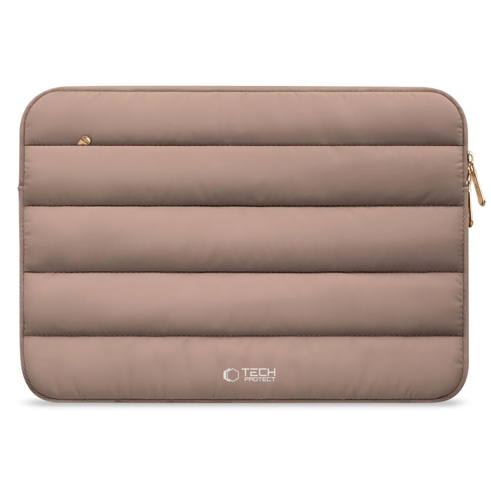 Tech-Protect Fluffy MacBook / Laptop 13-14" (25 x 35 cm) Sleeve med Extra Blixtlåsficka - Beige