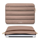 Tech-Protect Fluffy MacBook / Laptop 15-16" (27 x 38 cm) Sleeve med Extra Blixtlåsficka - Beige