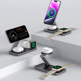 Tech-Protect 3-i-1 Magnetisk Trådlös Laddare - MagSafe Kompatibel - 15W - Svart