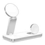 Tech-Protect 3-i-1 Magnetisk Trådlös Laddare - MagSafe Kompatibel - 15W - Vit