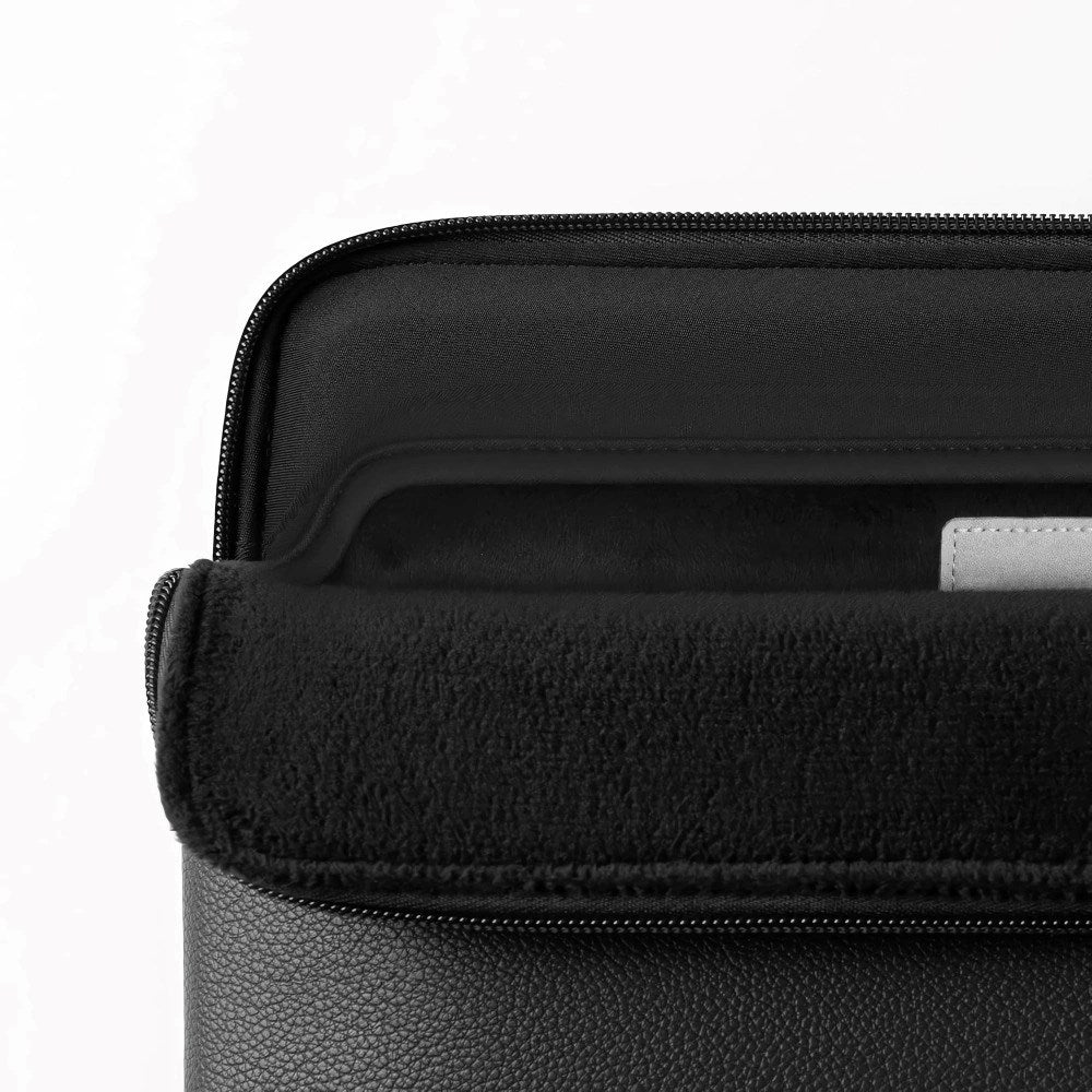 Tech-Protect MacBook / Laptop 15-16" Konstläder Sleeve med Fodrad Insida - Black