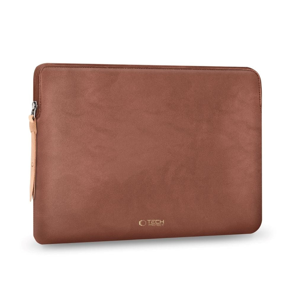 Tech-Protect MacBook / Laptop 15-16" Konstläder Sleeve med Fodrad Insida - Brown