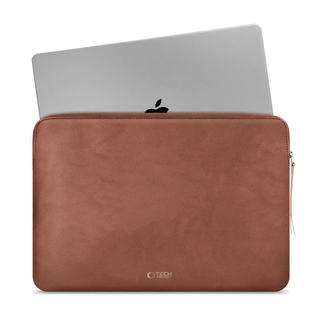 Tech-Protect MacBook / Laptop 15-16" Konstläder Sleeve med Fodrad Insida - Brown